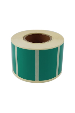 Renkli Zemin Baskılı Kuşe Rulo Etiket 50mm X 30mm 1000 Adet