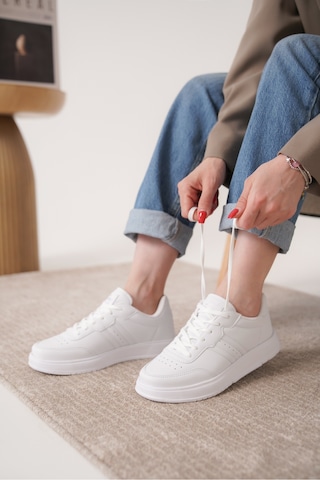 Daxtors Daxors D163 Günlük Ortopedik Kadın Sneaker Spor Ayakkabı Beyaz