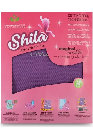 Shila 4'lü Mikrofiber Temizlik Bezi No Color