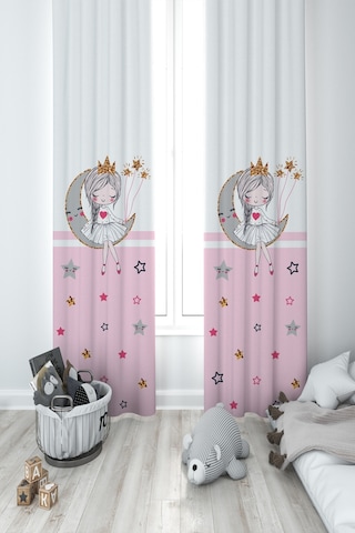 Mekta Home Bebek Ve Çocuk Odası Ayda Oturan Prenses Kız Desenli Pembe 2 Kanat Fon Perde Mekta Home Bebek Ve Çocuk Odası Ayda Oturan Prenses Kız Desenli Pembe 2 Kanat Fon Perde