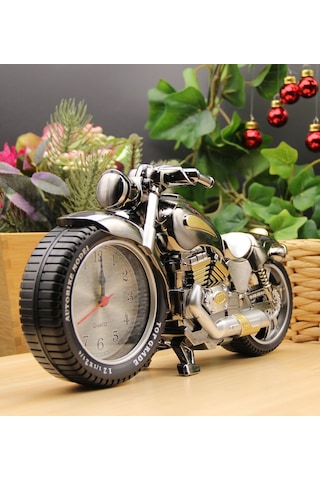 Dekoratif Motorsiklet Alarmlı Masa Saati