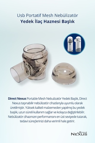 Portable Mesh Nebulizatör Yedek Ilaç Haznesi Başlık
