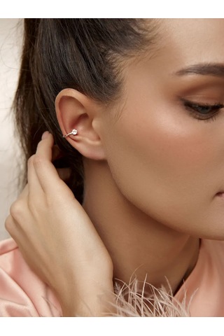 Zoloto Russkih Küpe Kaf Kaf, Delme Gerektirmeyen, 925 Ayar Gümüş Mono Küpeler, Zirkonlı. 145639690 Diğer