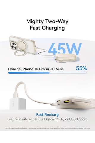 Baseus Enerfill Fc21 Qpow3 Ultra Dijital Göstergeli Powerbank 20.000 Mah 45w - Titanyum Titanium
