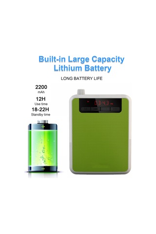 Geeksen Mobil Ses Güçlendirici, Şarj Edilebilir, Kablolu Mikrofon Ve Bel Kemerli, Mp3 Çalar, Fm Radyo, Öğretim, Konferans, Tur Rehberi İçin Mor