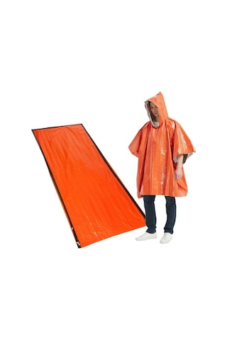 Prestigegoods Acil Durum Kamp Seti - Su Geçirmez Panço, Battaniye Ve Çadır - Outdoor Kamp Ve Macera İçin Çok Renkli