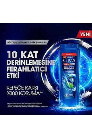 Clear Men Şampuan Cool Sport Menthol 600 Ml X 3 Adet