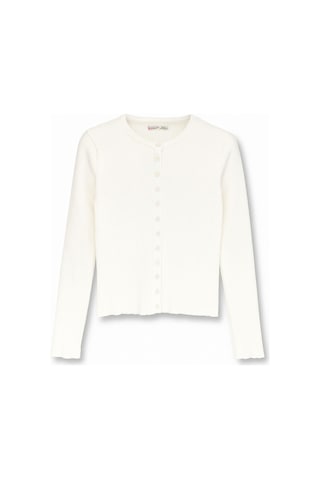 6931 Kadın Düğmeli Fitilli Triko Hırka Naturel Naturel