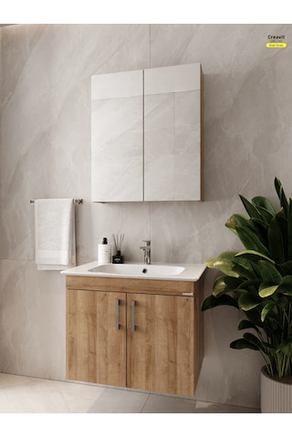 E10 65 Cm Everest Kapaklı Lavabo Dolabı İkili Set