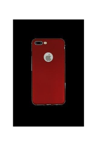 Apple Uyumlu iPhone 7 Plus Telefon Kılıfı 2 Adet Bordo Esnek Silikon Kılıf Bordo Kırmızı