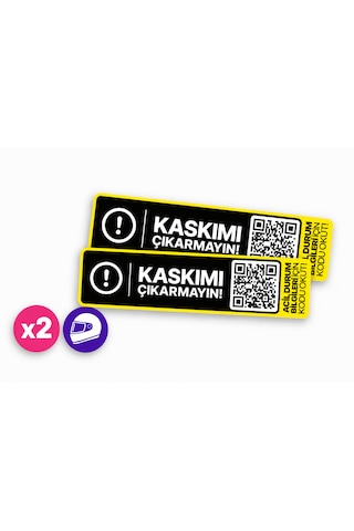2'li Paket Meo Qr Kodlu Kask Acil Durum Bilgileri Etiketi Kask Etiketi
