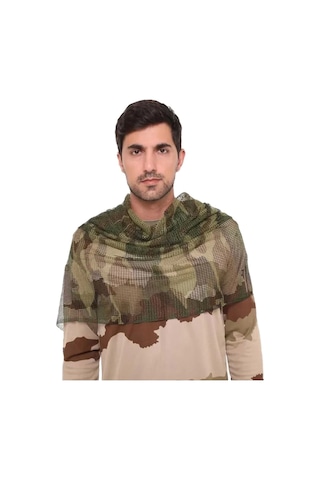 Kamuflaj Kare Askeri Şal Gizlenme Ağı Tactical File Puşi - Yeşil