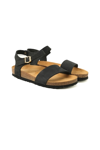 Sandalet Kadın 58h3 Frau Nabuk-v Leather Nero Null Siyah