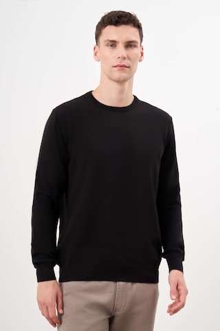 Morven Erkek Siyah Basic Bisiklet Yaka Dynamic Fit Rahat Kesim Triko 26kc017006001 Siyah Siyah
