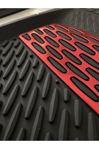 Ford Focus 1 Sedan 1998-2004 Krom Kırmızı Lüx 4d Havuzlu Oto Paspas Takımı