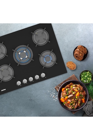 Simfer 3704 Ankastre Siyah Cam Ocak