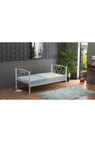 Beyaz Tek Kişilik Ekonomik Karyola 90x190 (Yataksız)