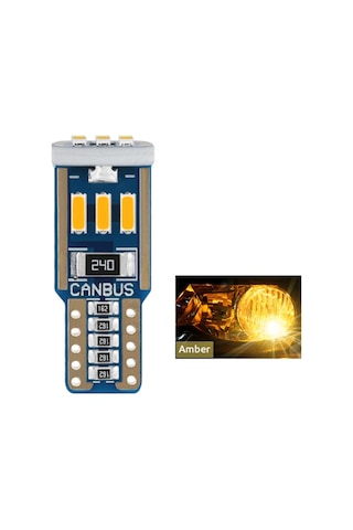 Dekoratif Led Ampul T10-15smd 4014 Canbus 12v Çift Turuncu