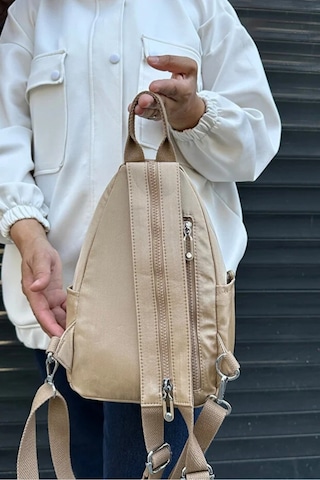 Just Polo Kadın Yeni Sezon İthal Klinkır Kumaş Lüks Ve Şık Vücut & Sırt Çantası Shopper Krem