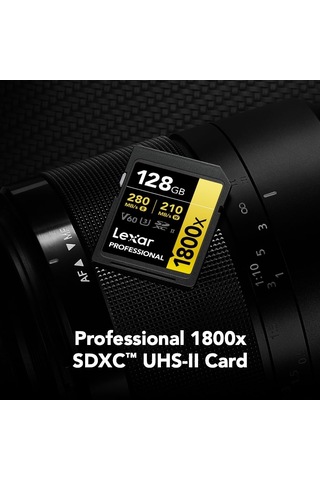 Lexar Prof 128gb 1800x Sdxc Uhs-ıı 270mb/s Read 180mb/s Write C10 V60 U3