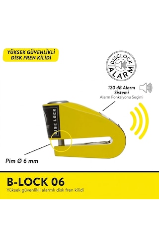 Auvray Block 06 Alarmlı Disk Kilidi 6mm 120 Desibel Motosikletiniz İçin