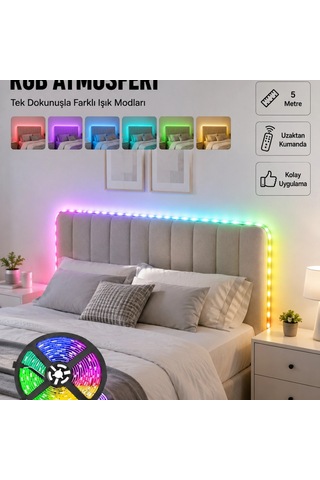 Dekoratif Kumandalı Şerit Led 5 Metre 53174154