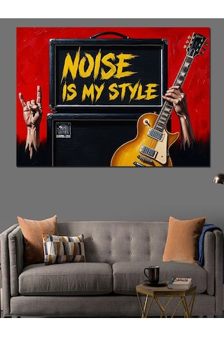 Gürültü Benim Tarzım Gitar Dekoratif Kanvas - Mdf Ahşap Tablo