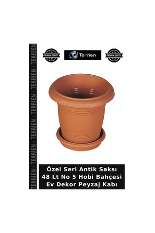 Özel Seri Antik Saksı 48 Lt No 5 Hobi Bahçesi Ev Dekor Peyzaj Kabı