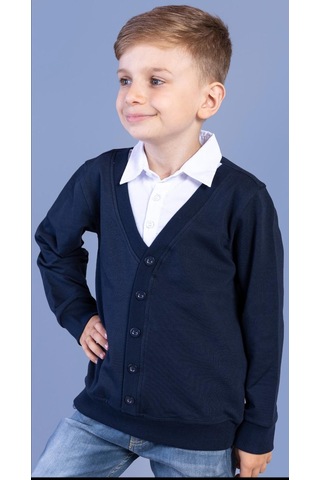 Toontoy Erkek Çocuk Düğmeli Okul Hırka Siyah