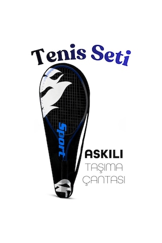 3lü Deluxe Çocuk Tenis Raketi Seti Çantalı 21 İnç Genç Tenis Raketi L2 53 Cm Mavi 671 Başlangıç Ve İleri Seviye Çocuk Tenis Seti Junior Raket Mavi