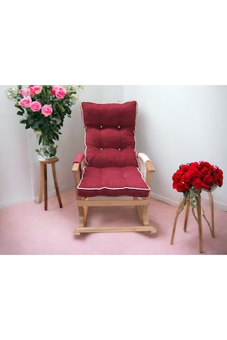 Yaren Home Dizayn Sallanan Sandalye Bordo Krem Bordo - Krem