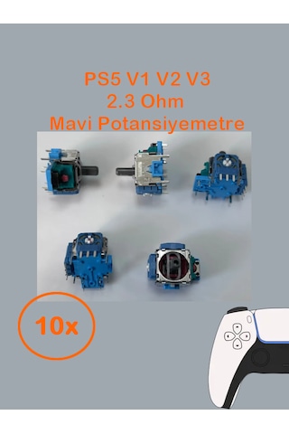 10 Adet Ps5 Analog Motoru Tüm Kollar İle Uyumlu Mavi 2.3k Ohm