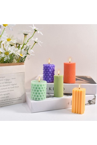 Gildedwill Kendin Yap Mumluk Yapımı Aromaterapi Mum Kalıbı El Yapımı Silikon Mum Kalıbı Altıgen Top Mum Kalıbı