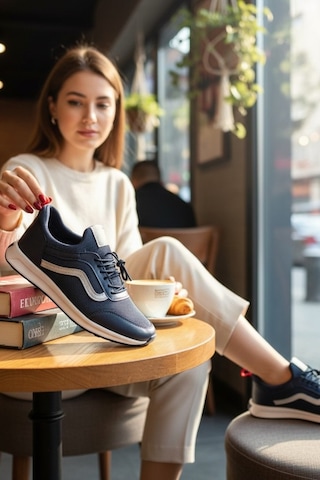 Enoch Erkek Günlük Spor Ayakkabı Klasik Dalga Şeritli Sneaker Rahat Kalıp Yürüyüş Modeli 2332 Lacı