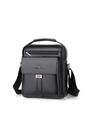 Weıxıer D244 Erkek Omuz Çantası Büyük Kapasiteli İş Retro Messenger Çanta Siyah