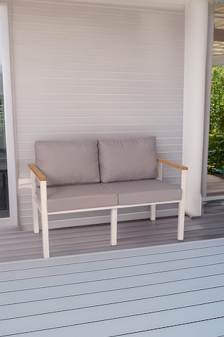 Neokas Balkon Mobilyası, Bahçe Takımı, 1 İkili Koltuk, Kafe Koltuğu, Bekleme Alanı Koltuğu Beyaz