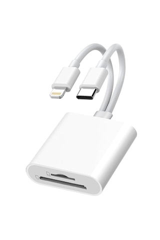 Alfais 6083 Type-c Lightning Kart Okuyucu Micro Sd Tf Hafıza Kart Adaptörü Çevirici Çoklayıcı Sdhc