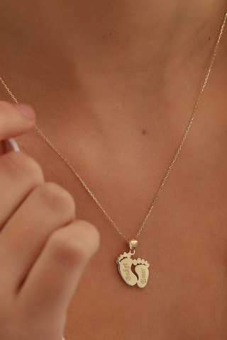 Moom Mücevherat MM600013 Anne Çocuk Ayak 14 Ayar Altın Kolye