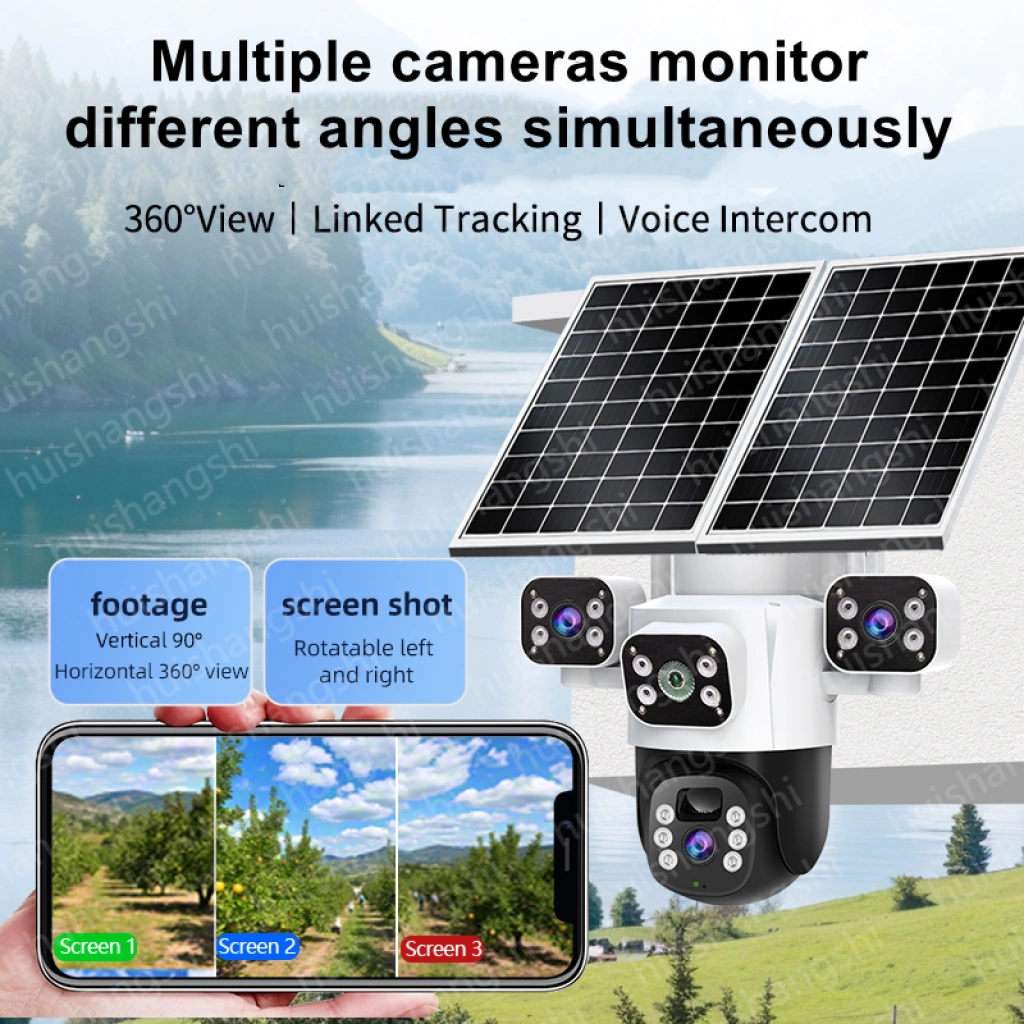 Mpıa Aurora 3 Kameralı 6mp 4k 4g Sim Kart Girişli Güneş Panelli Solar 360 Ptz Akıllı Güvenlik Kamera