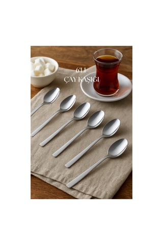 Paslanmaz Çelik 6 Lı Çay Kaşığı Seti