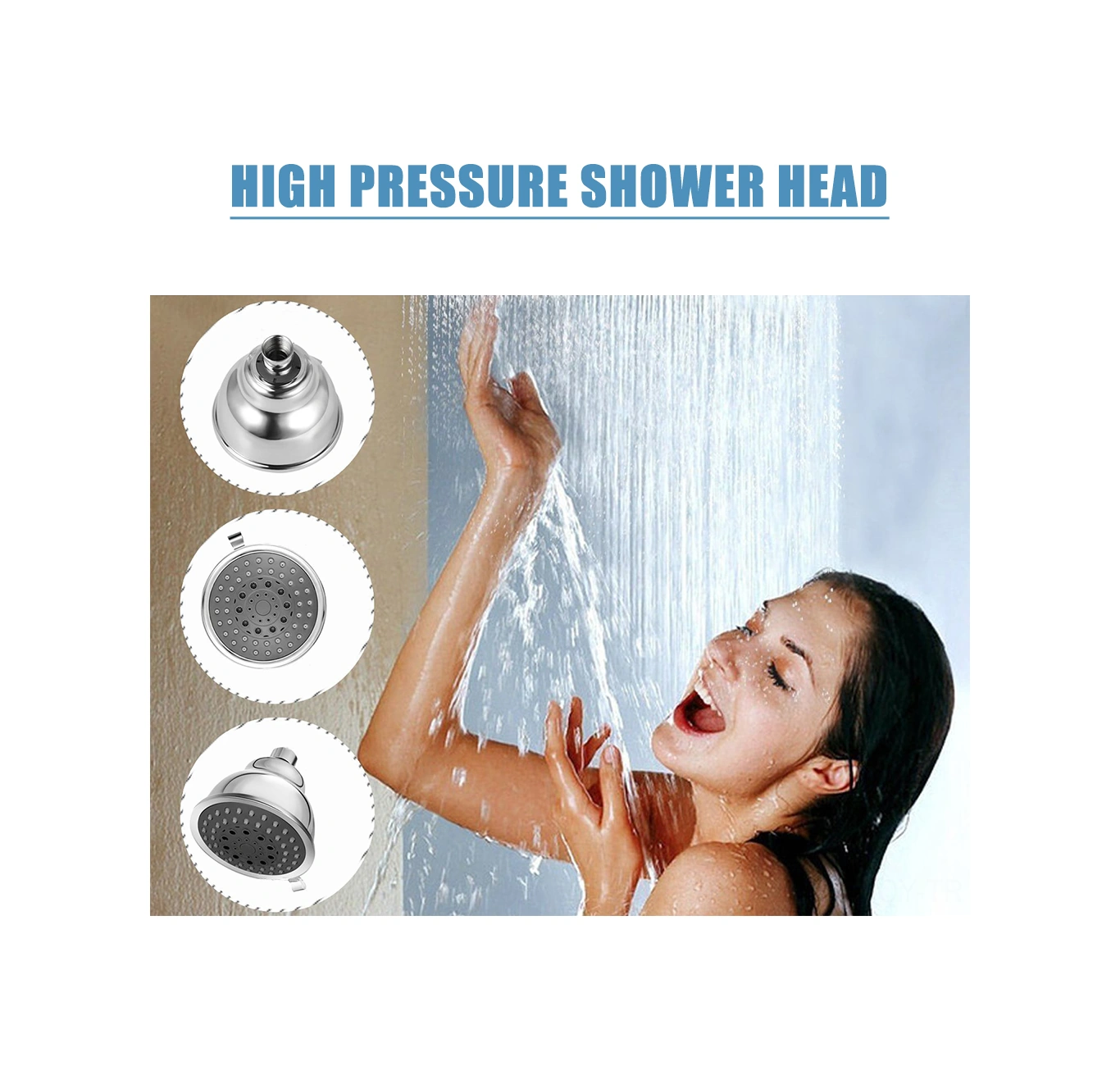 Youmex 4 İnç 5 Fonksiyonlu Yüksek Basınçlı Duş Başlığı - Anti Tıkanıklık Nozüller - G1/2 Bağlantı - Çelik Kaplama Diğer