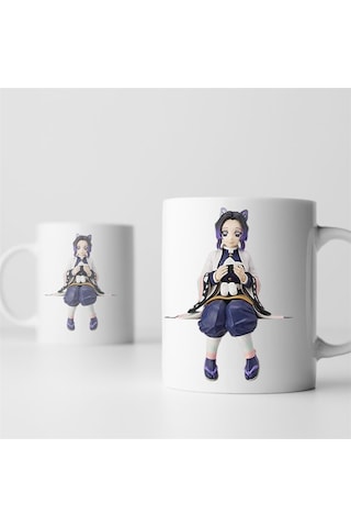 Anime Demon Slayer Shinobu Kocho Choko-burun Tasarımlı Kupa Bardak 3218 Siyah