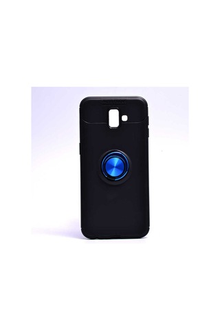 Samsung Uyumlu Galaxy J6 Plus Kılıf Zore Ravel Silikon Kapak Siyah-Mavi