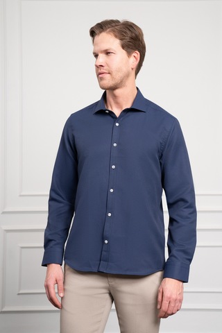 Morven Erkek Lacivert Trend İtalyan Yaka Slim Fit Dar Kesim Gömlek 25mc004017200 Lacivert Lacivert