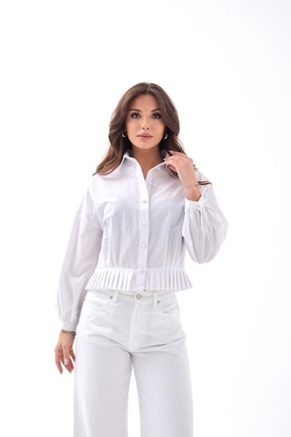 Yeni Sezon Kadın Yakalı Uzun Kollu Gömlek Beyaz