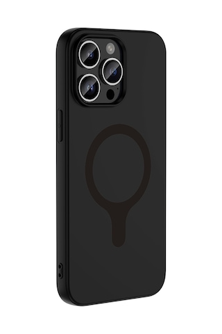 Apple iPhone Uyumlu 14 Pro Max Kılıf M-safe Şarj Özellikli Zore Aris Silikon Kapak - Siyah