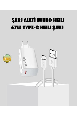 Buğz 67w Süper Hızlı Şarj Adaptörü Ve Kablo Seti Güvenli, Kompakt Ve Ergonomik Tasarım