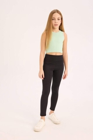 DeFacto Kız Çocuk Bisiklet Yaka Atlet D9097A825HSGN240 Yeşil