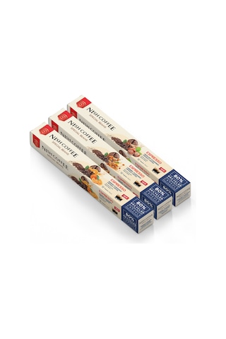 Nish Coffee Aromalı Kapsül Kahve 3'lü Set Karamel-fındık-portakal - 30 Adet Kapsül Kahve