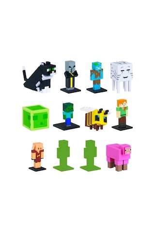 Pmı/mc2280 Minecraft 3d Toppeez 12li Deluxe Figür Seti 2 Asorti